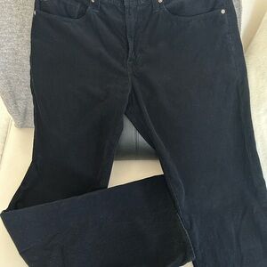 AG Adriano Goldschmied Men's Dark Blue Corduroy Trousers
